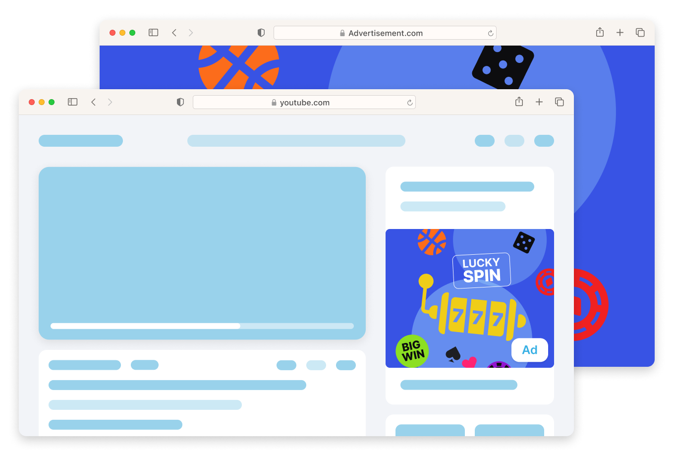 Popunder format rendering
