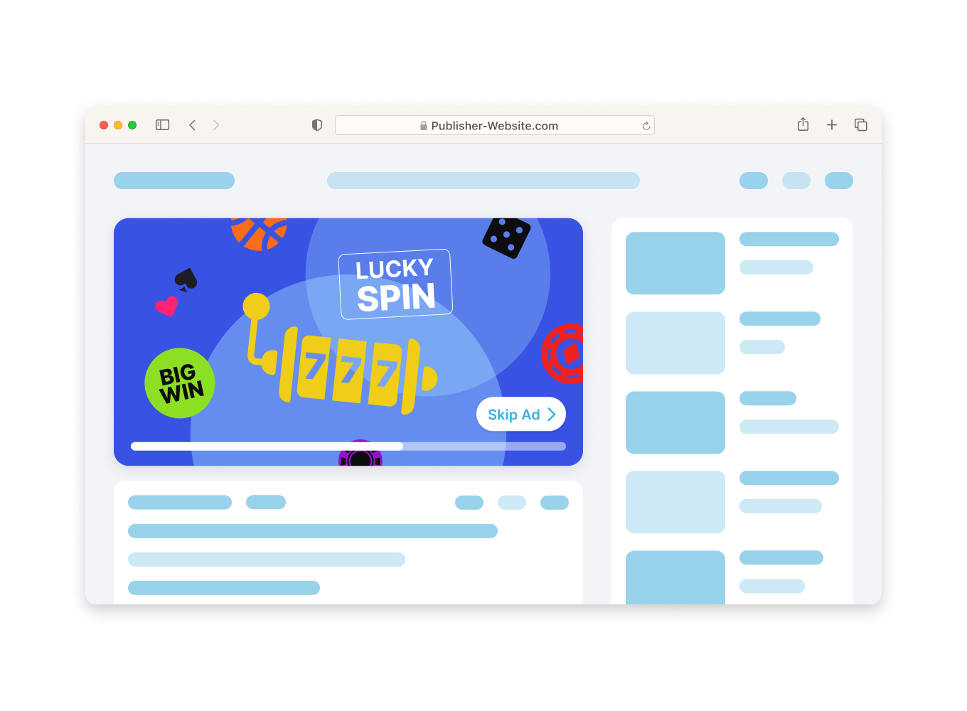 Video VAST format rendering