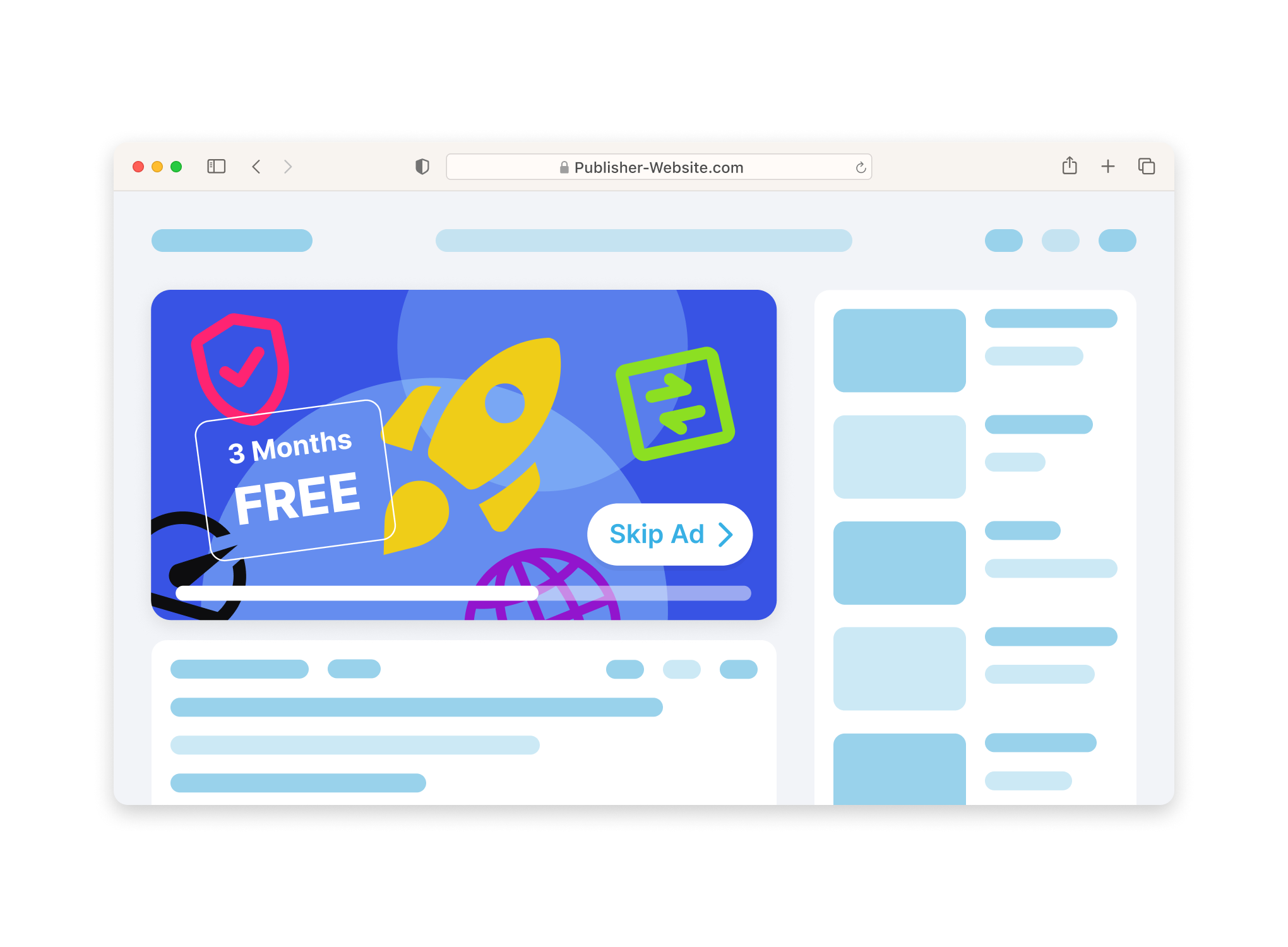 Video VAST format rendering